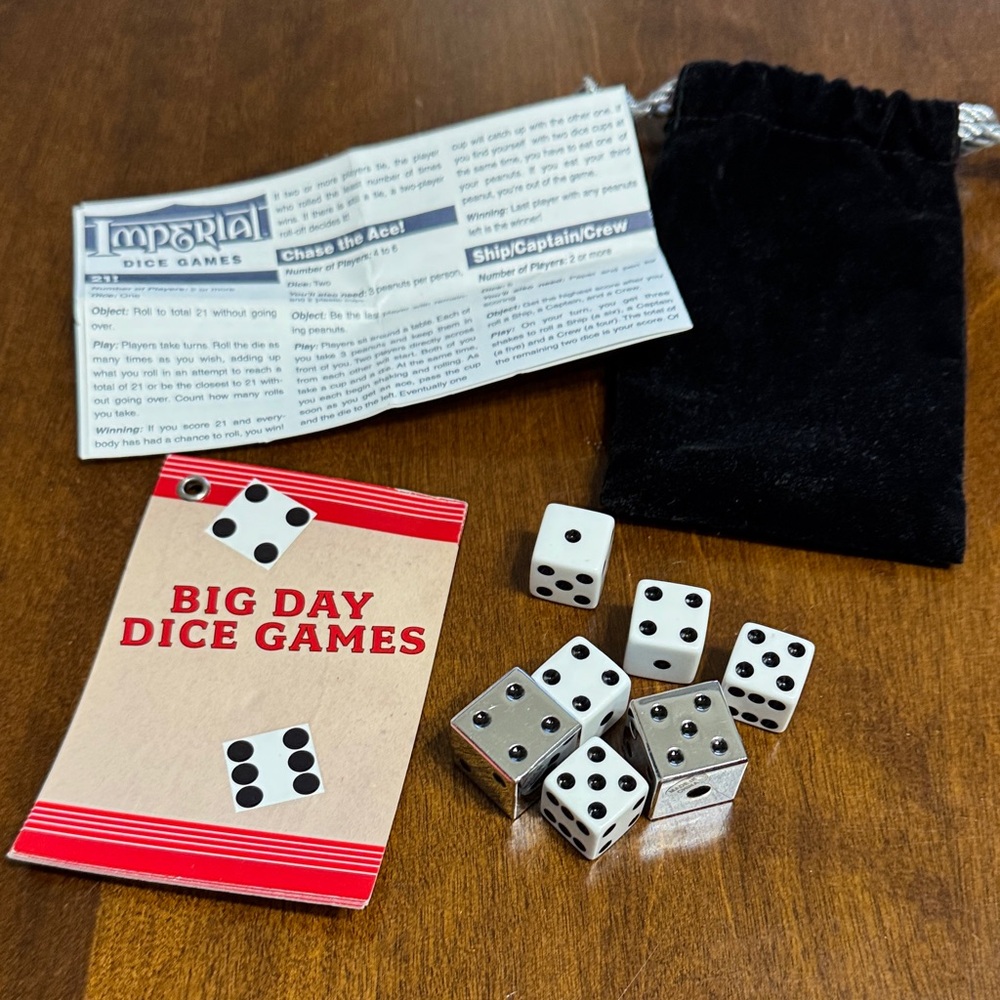 Imperial Big Day Dice Game Set - Black and White